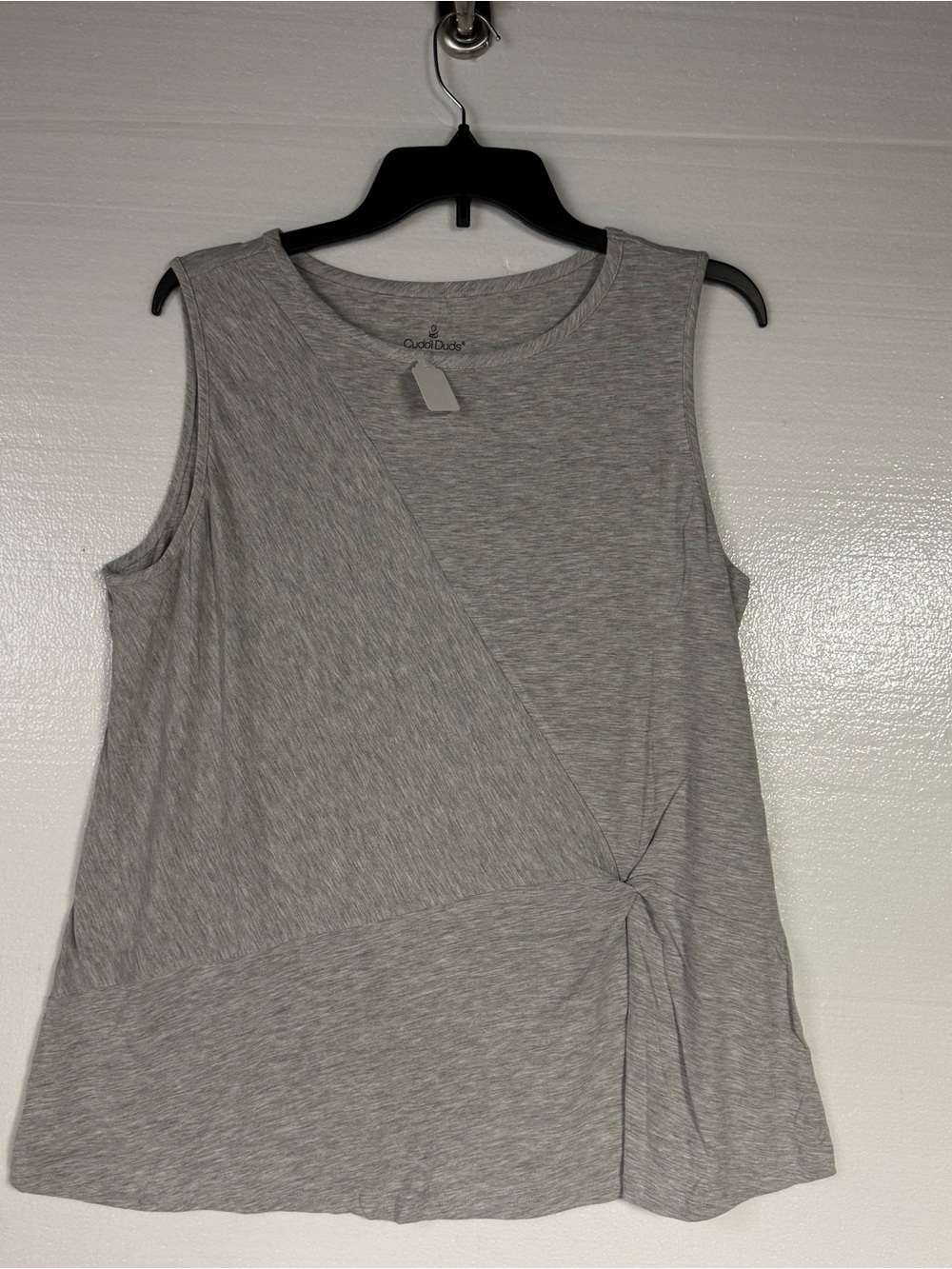 Cuddl Duds Women XL Gray Sleeveless Twist Front Tank Top Soft Casual Soft Modal